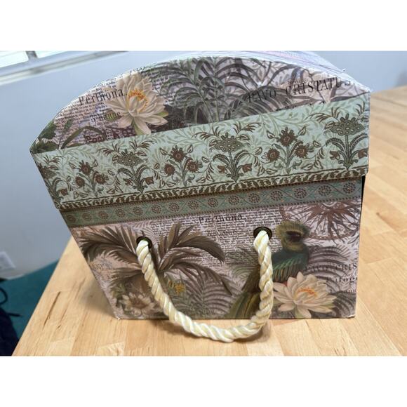 Punch Studio Keepsake Chest Box With Jungle Floral Fruit Design 14”X9”X9.5” - Picture 7 of 9